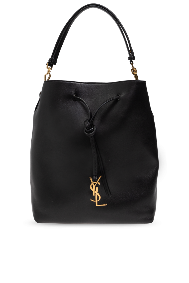 Yves Saint Lauren レザーバッグ YVES SAINT LAURENT Joe Drawstring Leather White Backpack Bag